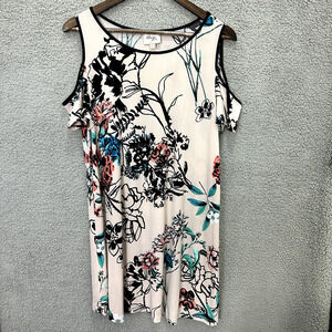 Vintage Y2K Mini Dress ECI Women Large Floral Cold Shoulder Boho Fairy Whimsical